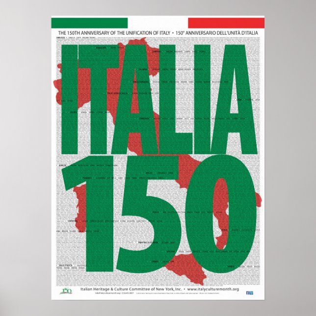 150-årsjubileum Poster enandet av Italien (Framsidan)