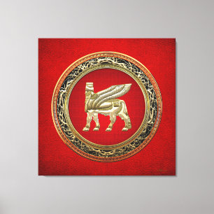 [150] Babyloniska Winged Bull Lamassu [3D] Canvastryck