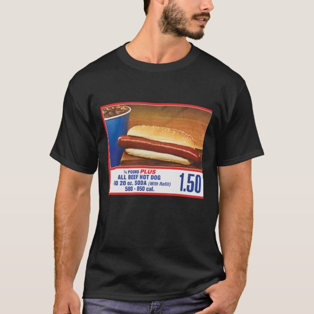 150 FOODCOURT HOT DOG SHIRT vintage T Shirt (Framsida)