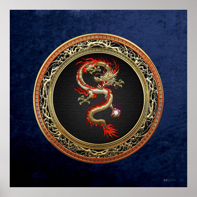 [150] Golden Chinese Dragon Fucanglong Poster (Framsidan)