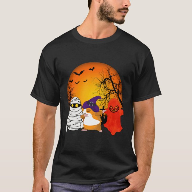 150 Guinea Gris Halloween Pumpkin T Shirt (Framsida)