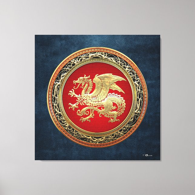 [150] Islands Dragon, Landvæ ttir [Guld] Canvastryck (Framsida)
