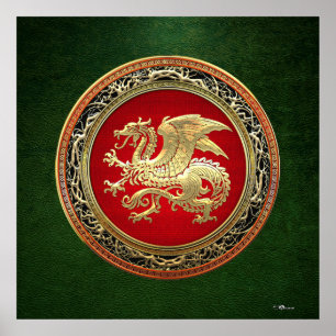 [150] Islands Dragon, Landvæ ttir [Guld] Poster