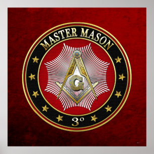 [150] Mason - 3:e gradens kvadrat och kompasser Poster