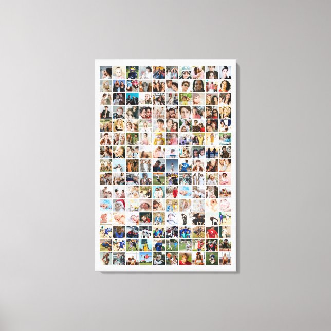 150 Photo Collage Personalized Picture Grid Canvastryck (Framsida)
