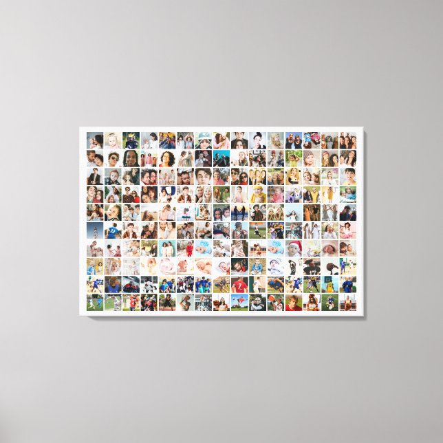 150 Pictures Custom Photo Collage Square Grid Canvastryck (Framsida)