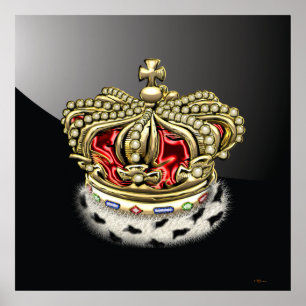 [150] Prince [Kung] Royal Krona [Päls+Guld][Rött] Poster