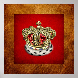 [150] Prince [Kung] Royal Krona [Päls+Guld][Rött] Poster