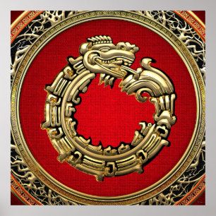 [150] Serpent Gud Quetzalcoatl [Guld] Poster