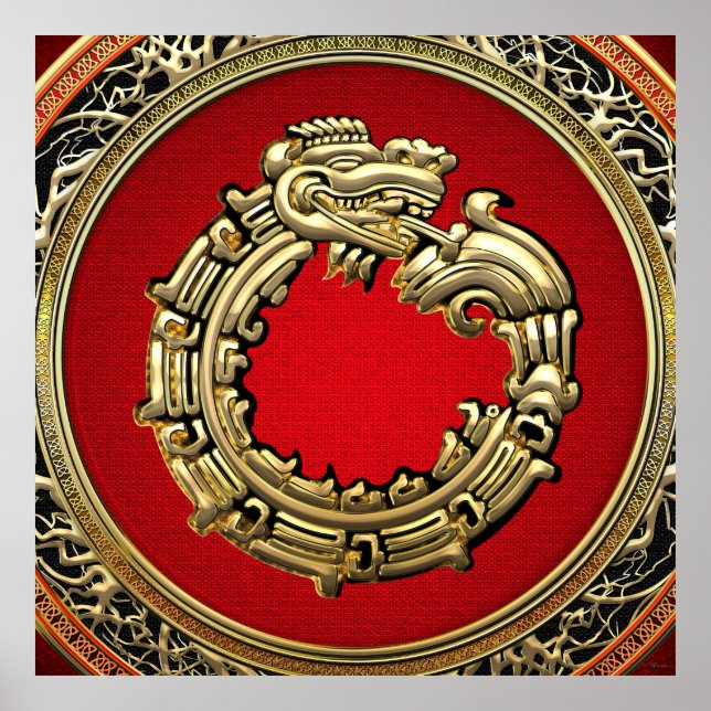 [150] Serpent Gud Quetzalcoatl [Guld] Poster (Framsidan)