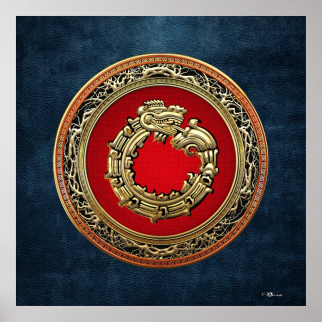 [150] Serpent Gud Quetzalcoatl [Guld] Poster (Framsidan)
