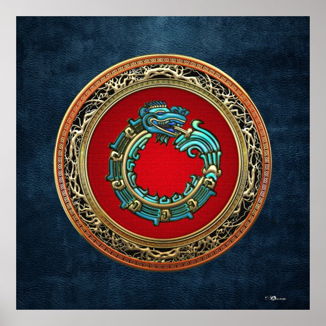 [150] Serpent Gud Quetzalcoatl [Jade] Poster (Framsidan)