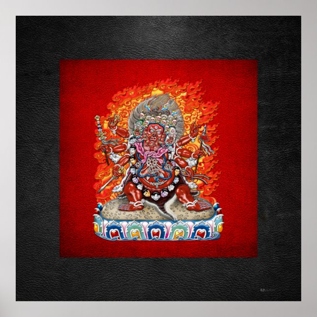 [150] Tibetansk Thangka - Wrathful Gudom Hayagriva Poster (Framsidan)