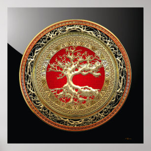 [150] Treasure Trove: Celtic Livets träd [Guld] Poster
