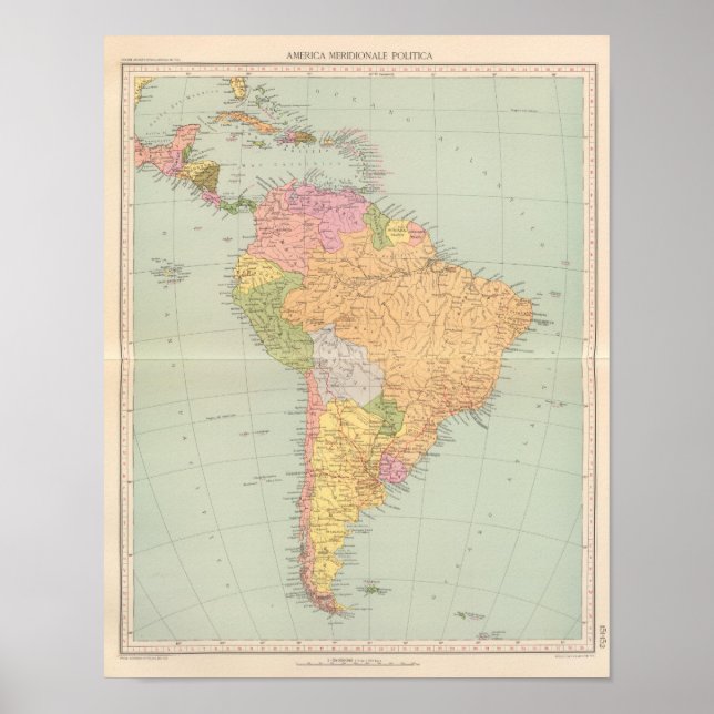 15152 Sydamerika politisk Poster (Framsidan)