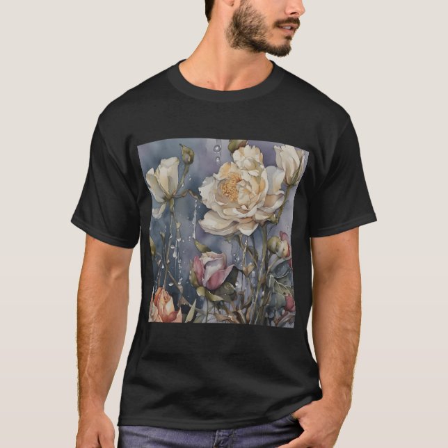151 Smälter Blommor Surreal Art 3 T Shirt (Framsida)