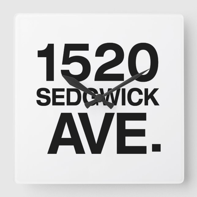 1520 SEDGWICK AVE. FYRKANTIG KLOCKA (Framsida)