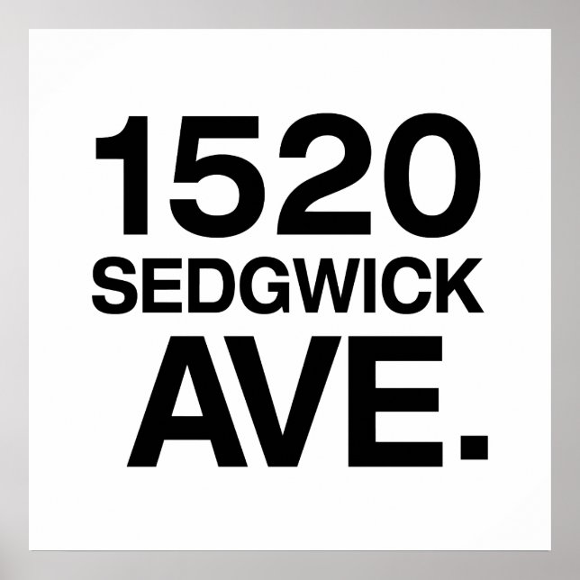 1520 SEDGWICK AVE. POSTER (Framsidan)