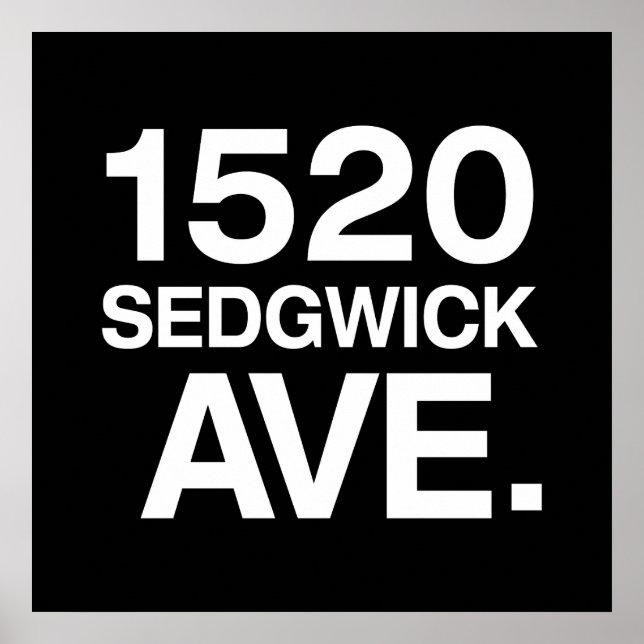 1520 SEDGWICK AVE. POSTER (Framsidan)