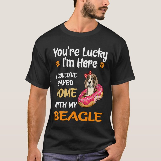 152 Du är ett lyckligt hem med min beagle T Shirt (Framsida)