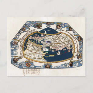 1535 World Map Vykort