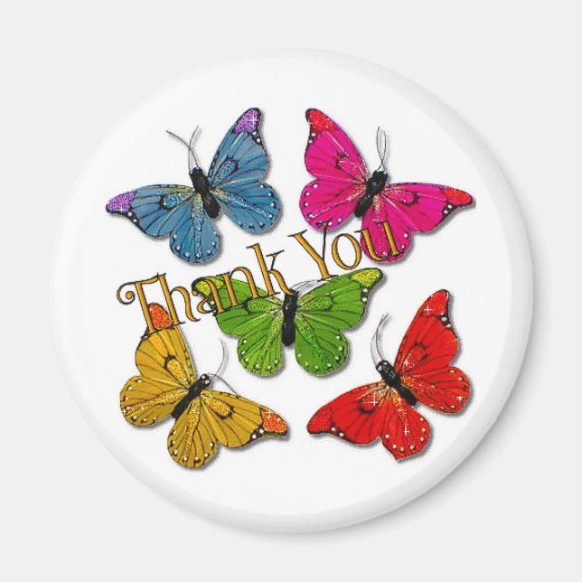 15418 färgstarka fjärilar tack magnet (Framsidan)