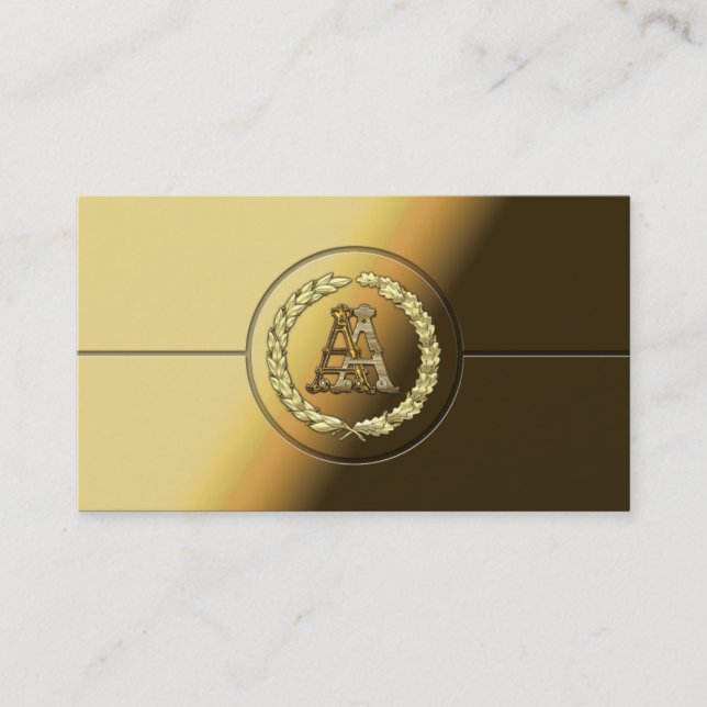[154] AA Monogram [Guld] Visitkort (Framsida)