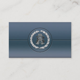 [154] AB och BA Silver Monogram Visitkort