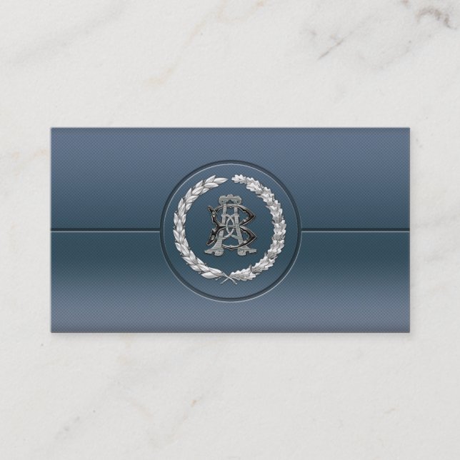 [154] AB och BA Silver Monogram Visitkort (Framsida)