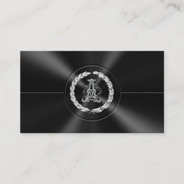 [154] AD & DA Monogram [Silver] Visitkort (Framsida)