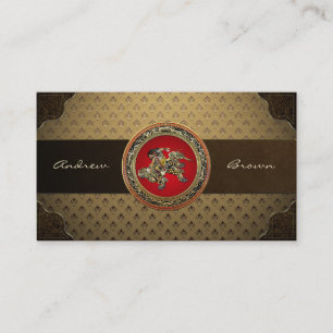 [154] Hokusai - Shoki Riding Shishi Lejon Visitkort