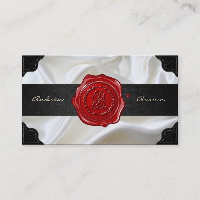[154] JS & SJ Monogram [Vax Seal] Visitkort (Framsida)