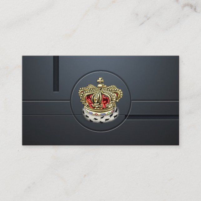 [154] Royal Krona [Päls+Guld][Röd] Visitkort (Framsida)
