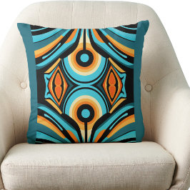 155 blå och orange mönster enkla former kudde