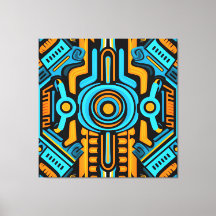 155 blått och orange symmetriskt mönster