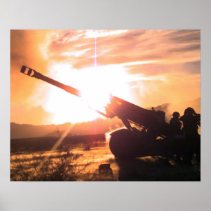 155mm bogserad Howitzer M198 Poster