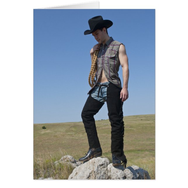 15605-RA Cowboy Hälsningskort (Framsidan)