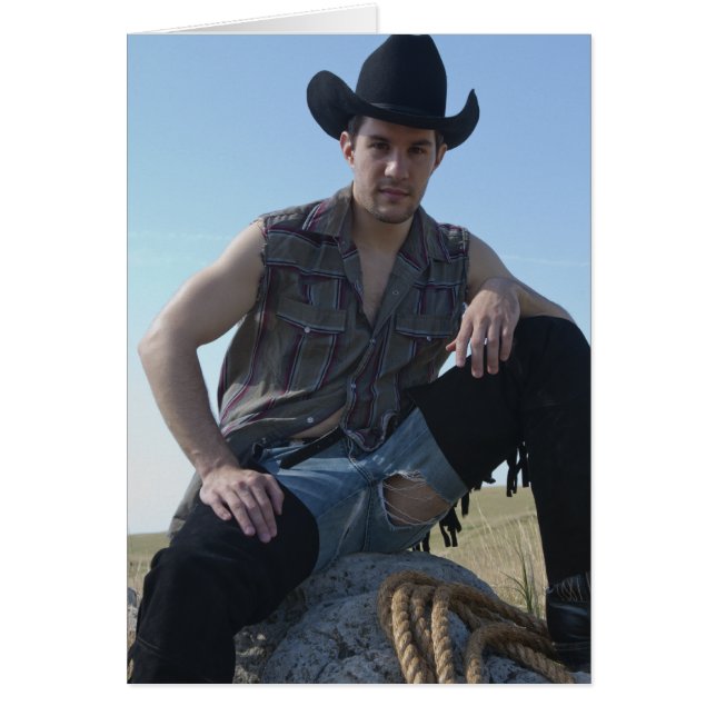 15631-RA Cowboy Hälsningskort (Framsidan)