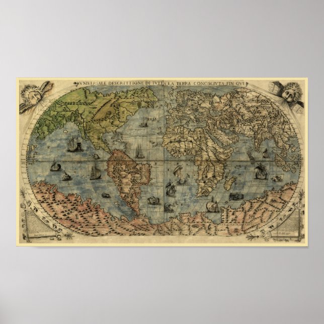 1565 Ferando Berteli (Fernando Bertelli) Världskar Poster (Framsidan)