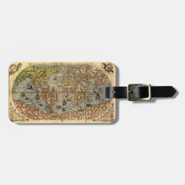 1565 Forlani Antik Världskarta Renässans  Bagagebricka (Horisontell Framsida)