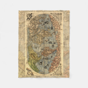 1565 Forlani AntiquevWorld Karta Renaissance Fleecefilt