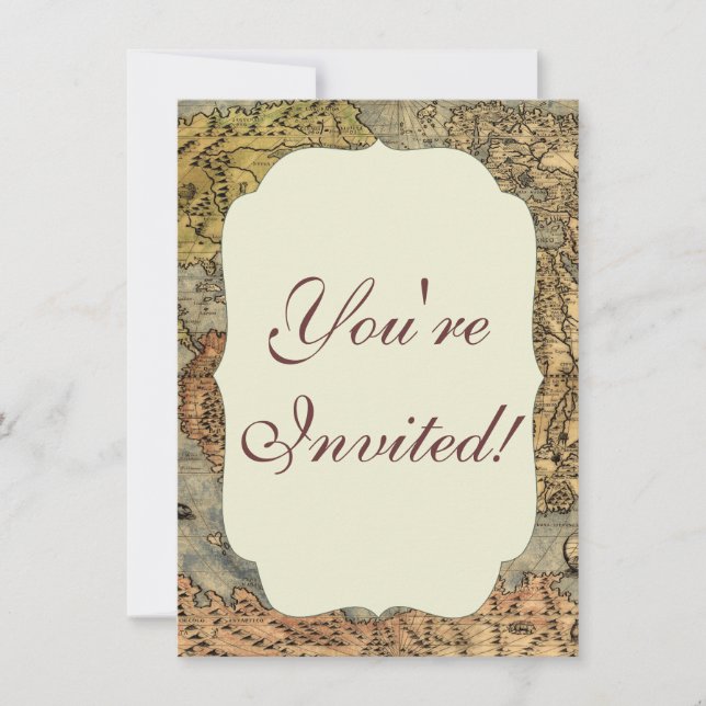 1565 Forlani AntiquevWorld Karta Renaissance Inbjudningar (Framsida)