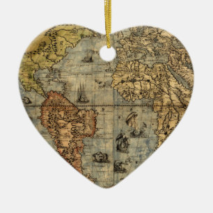 1565 Forlani AntiquevWorld Karta Renaissance Julgransprydnad Keramik