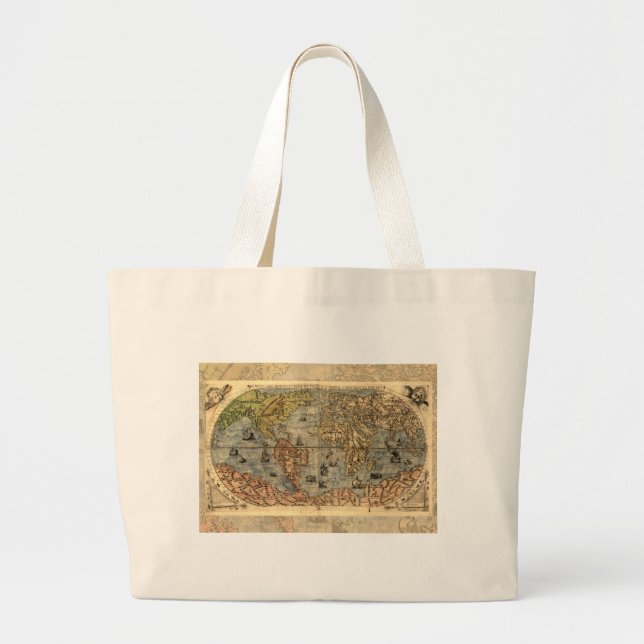 1565 Forlani AntiquevWorld Karta Renaissance Jumbo Tygkasse (Framsidan)