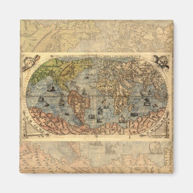 1565 Forlani AntiquevWorld Karta Renaissance Magnet (Framsidan)