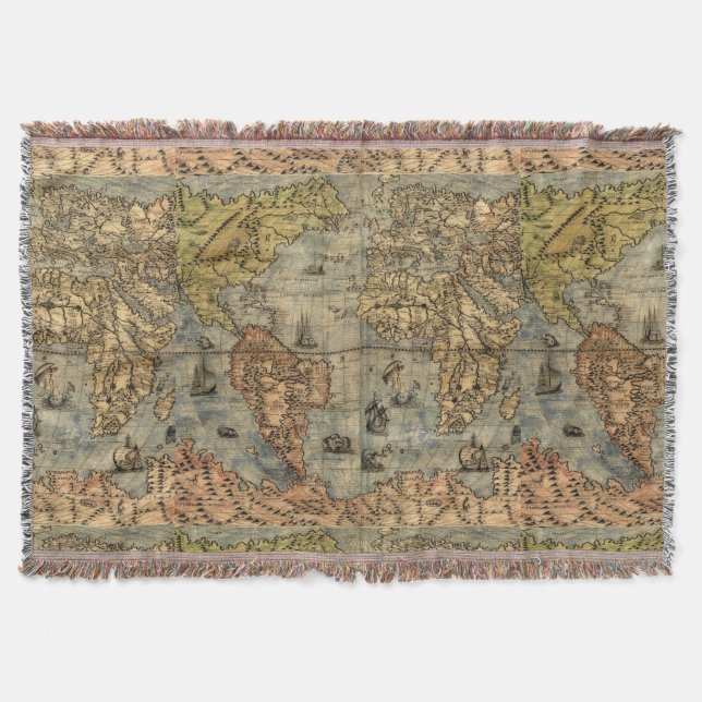 1565 Forlani AntiquevWorld Karta Renaissance Mysfilt (Framsidan)