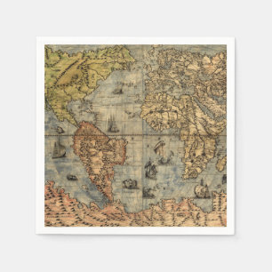 1565 Forlani AntiquevWorld Karta Renaissance Pappersservett