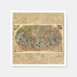 1565 Forlani AntiquevWorld Karta Renaissance Pappersservett