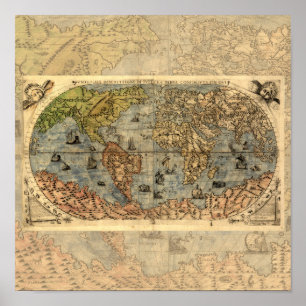 1565 Forlani AntiquevWorld Karta Renaissance Poster