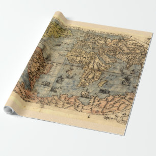 1565 Forlani AntiquevWorld Karta Renaissance Presentpapper